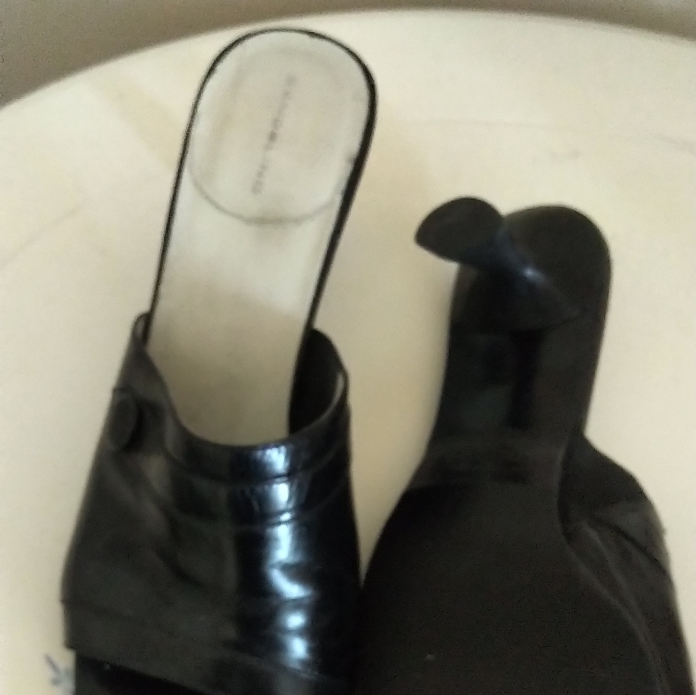 Bandolino 6.5 black italian slides mules nonslip - Picture 12 of 15